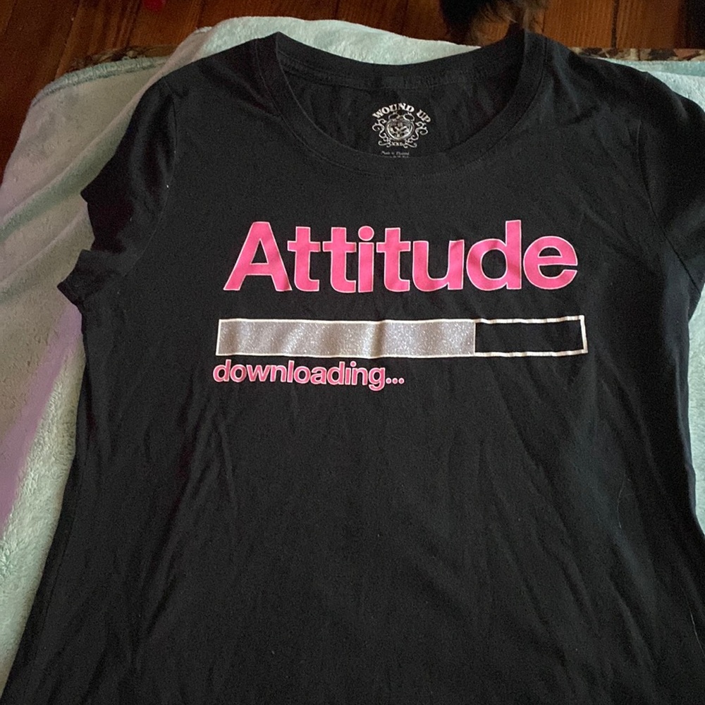 Say attitude it a cute black shirt